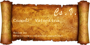 Csapó Valentina névjegykártya